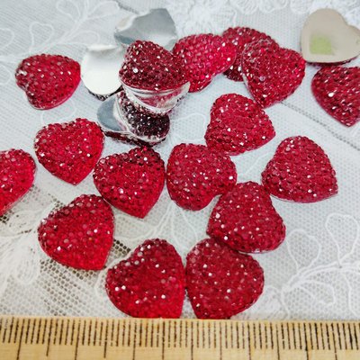 Кабошон Сердце с пупырышками красное ледяное, 16мм, 1шт. 0005537 фото
