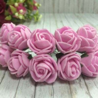 Роза 2-2,5см, светло-розовая,12 цветочков в пучке 27618 фото