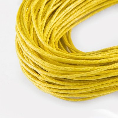 Вощеный шнур желтый 1мм, 1 метр 27096 фото