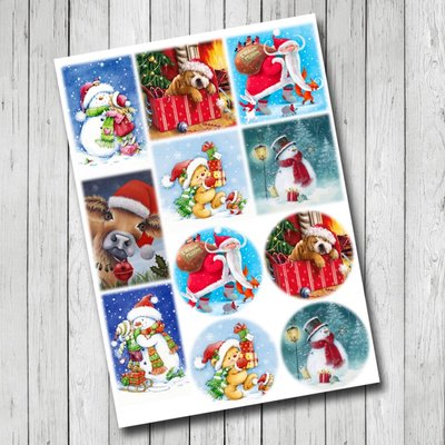 Лист с картинками для скрапбукинга и открыток Christmas, арт 133123 133-123 фото