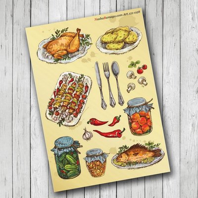 Лист журналинга с картинками Cook кулинария, арт 121028 121-028 фото